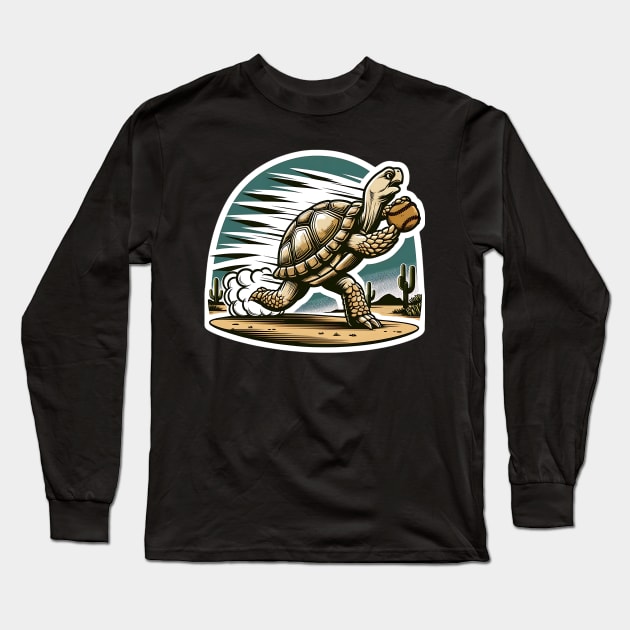 Baseball Player desert turtle Long Sleeve T-Shirt by TaansCreation 